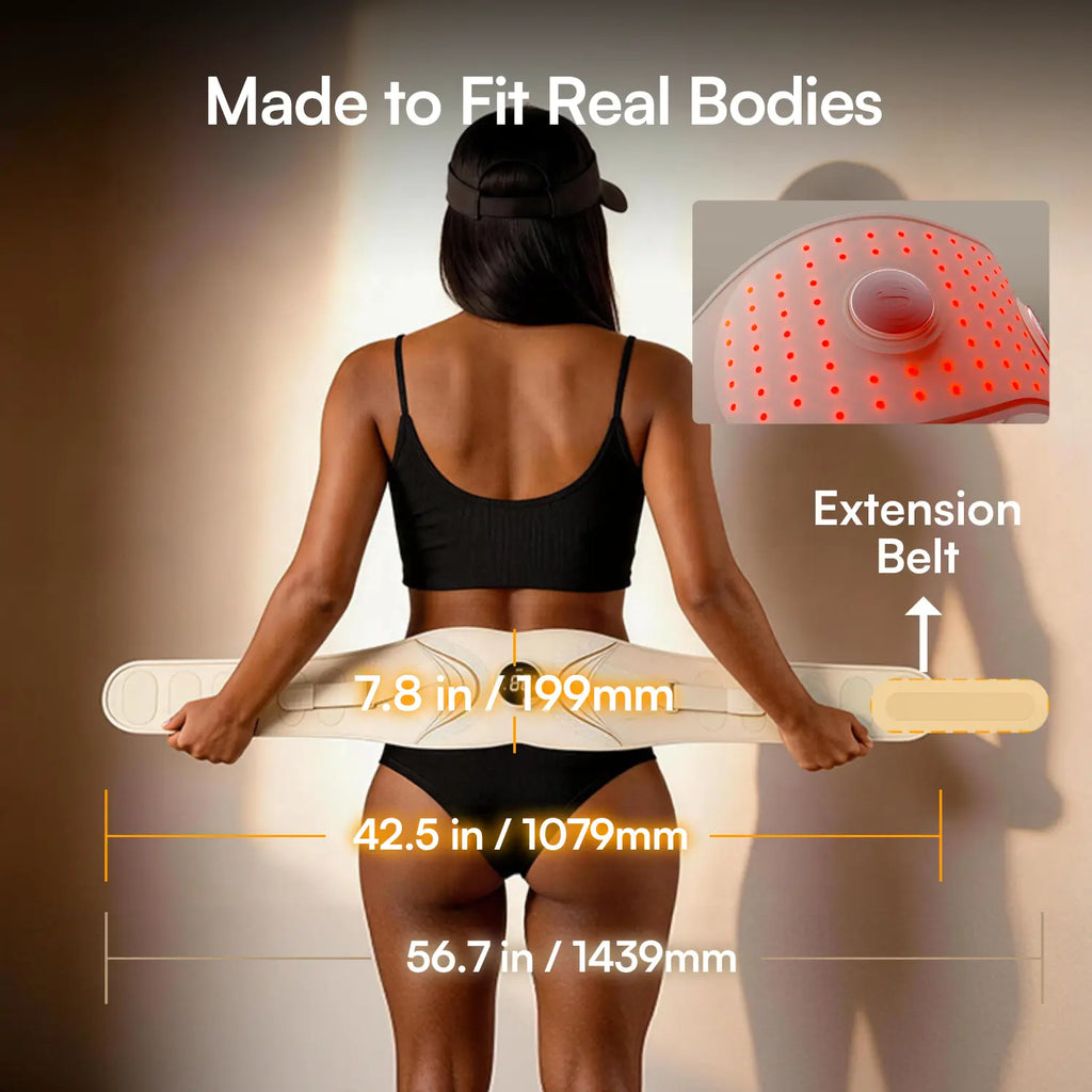 Red Light Therapy Belt - Effective Stretch Mark Reduction & Abdominal Tightening with Advanced Deep-NIR and EMS Technology - INIA PULSE 1064Nm